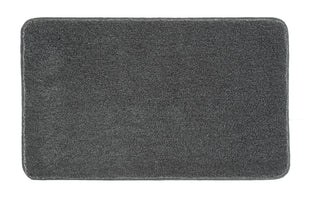 Rechteckige, dunkelgraue Badematte mit dichtem, weichem Hochflor aus Stoff