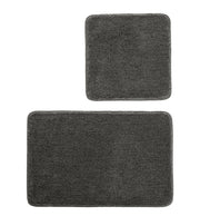 Zweiteiliges Badteppich-Set RELAX in Anthrazit mit rechteckigen Matten 50x50 cm und 55x85 cm.