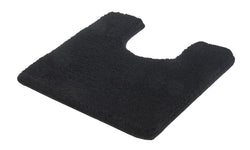 Schwarzer, rechteckiger WC-Vorleger in U-Form mit weicher Oberfläche