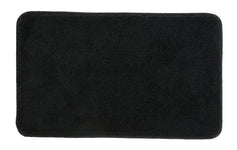 Rechteckige schwarze Badematte mit weicher Oberfläche von oben ansicht