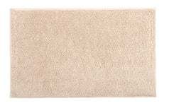 Rechteckige beigefarbene Badematte mit dichtem, hochflorigem, weichem Flor