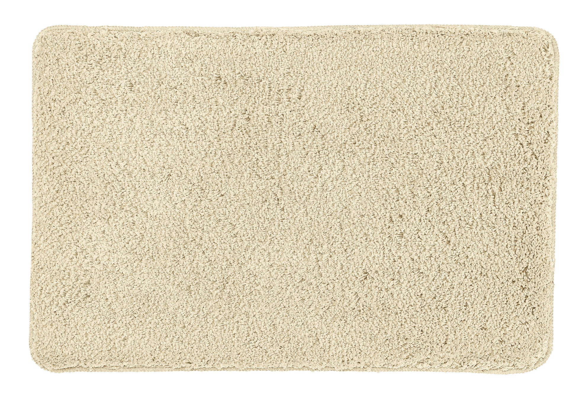 Rechteckige beige Badematte mit weicher, hochfloriger Oberfläche Struktur