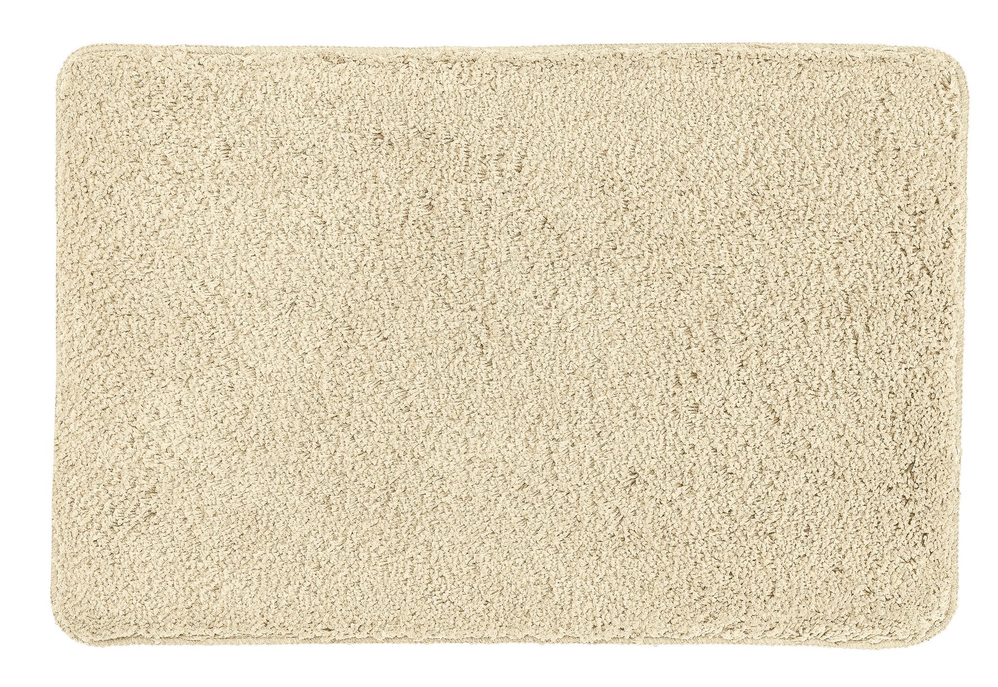 Rechteckige beige Badematte mit weicher, hochfloriger Oberfläche Struktur