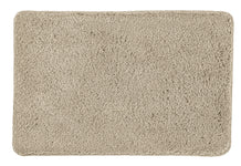 Rechteckige beige Badematte mit dichtem, weichem Hochflor-Teppich