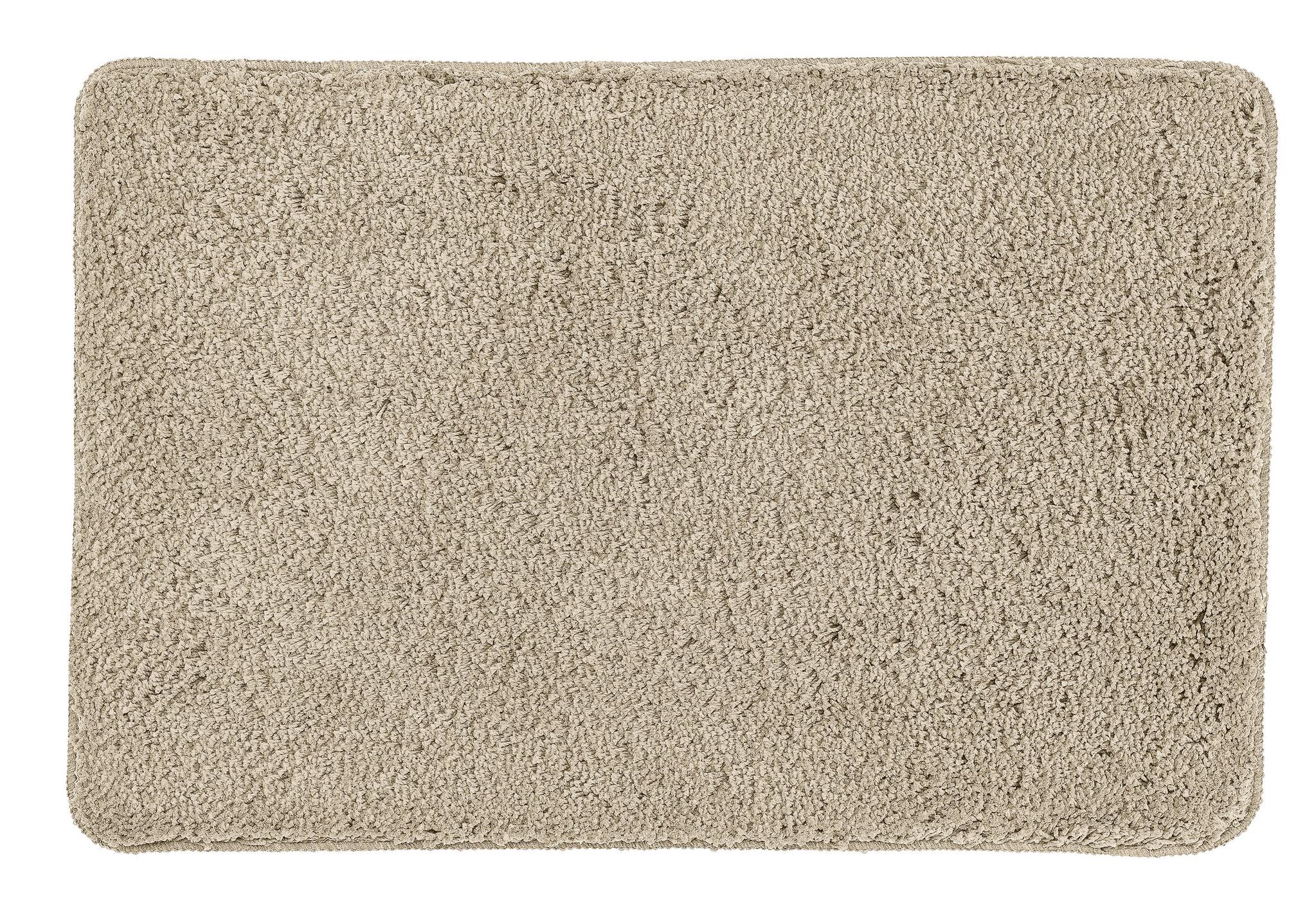 Rechteckige beige Badematte mit dichtem, weichem Hochflor-Teppich
