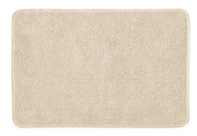 Rechteckige, beigefarbene Badematte mit weicher, dichter Oberfläche