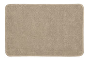 Rechteckige, beige Badematte mit weicher, dichter Oberfläche aus Stoff