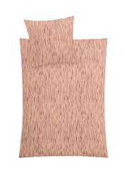 Bettwäsche-Set in Beige mit feinem braunem Streifenmuster, Kissen, Decke