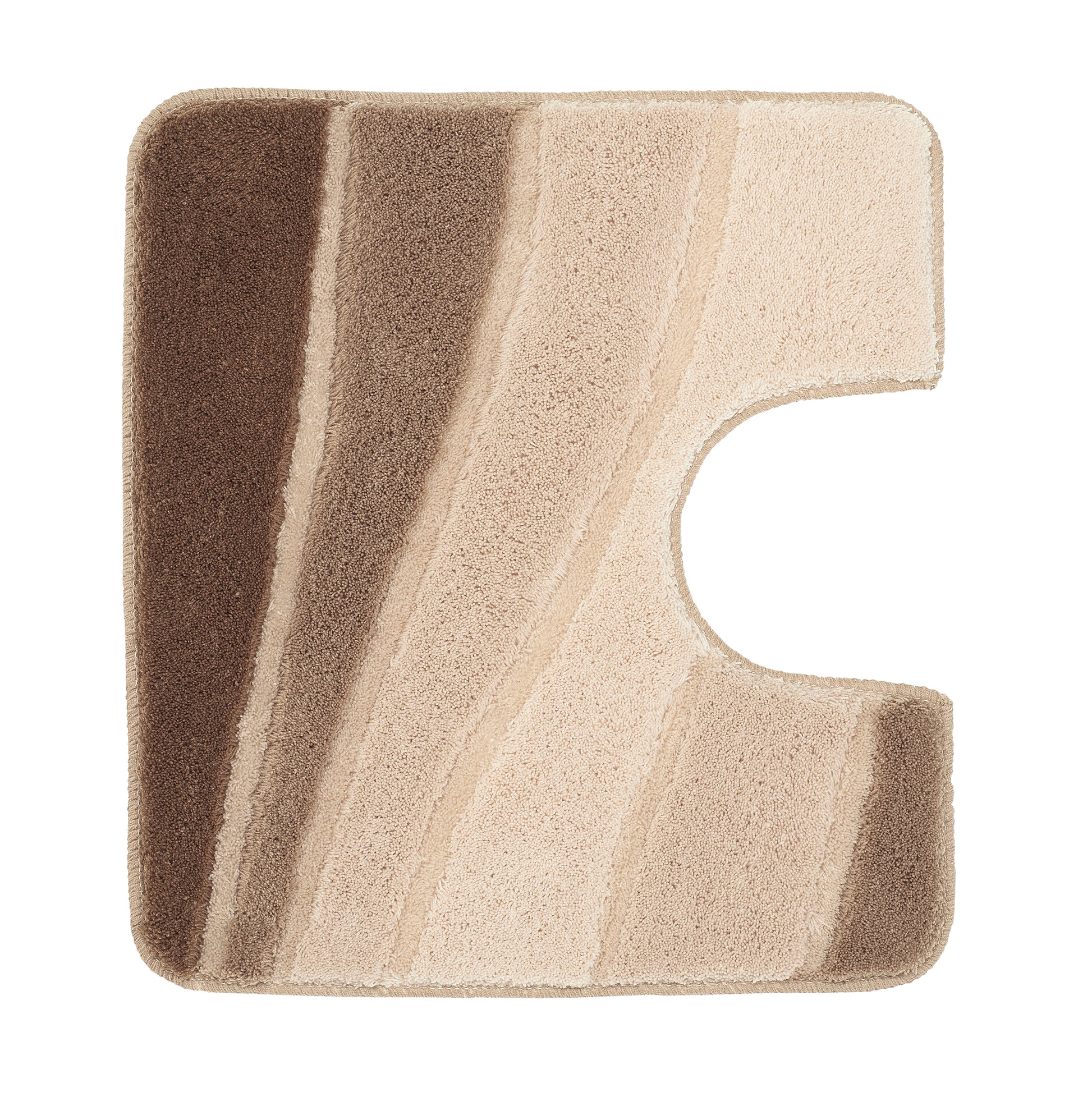 Quadratische WC-Vorlage mit Ausschnitt, braun-beiger Farbverlauf, Teppich