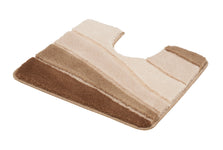 U-förmiger Badematte mit breiten Streifen in Beige- und Brauntönen