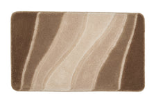 Rechteckiger Badteppich mit Wellenmuster in Braun- und Beigetönen