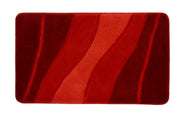 Roter rechteckiger Badteppich mit gewellten Streifen in Rot-Orange
