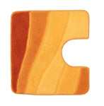 U-förmiger WC-Vorleger mit gelb-orangen Streifen in verschiedenen Tönen