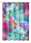 Duschvorhang mit abstraktem, buntem Blumenmuster in Aquarelloptik