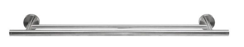 Doppeltes Wandhandtuchhalter-Stangenregal aus Edelstahl silberfarben