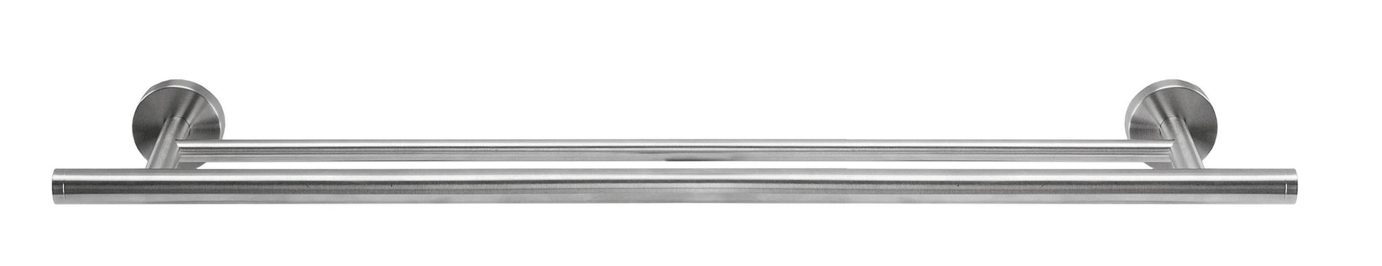 Doppel-Handtuchstange ALLEGRA in Chromfarben vor weißem Hintergrund sichtbar.