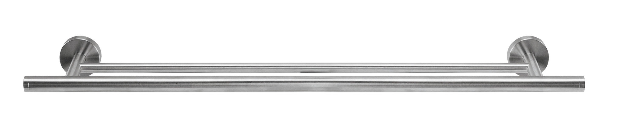 Doppel-Handtuchstange ALLEGRA in Chromfarben vor weißem Hintergrund sichtbar.