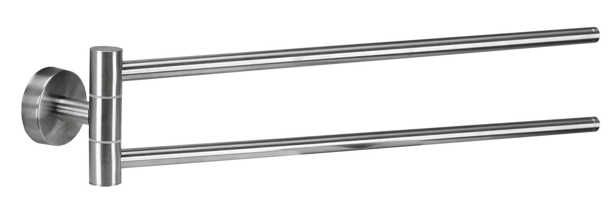 Flexy-Handtuchstange ALLEGRA chromfarben mit zwei schwenkbaren Armen an Wandhalterung.