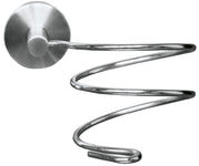 Wandhalterung aus Edelstahl in Spiralform zur Aufbewahrung von Föhn