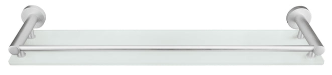 Glasablage mit Handtuchhalter aus matt verchromtem Metall zur Wandmontage