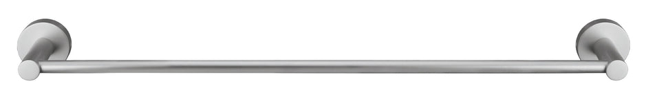 Gerade Handtuchstange aus gebürstetem Edelstahl vor weißem Hintergrund