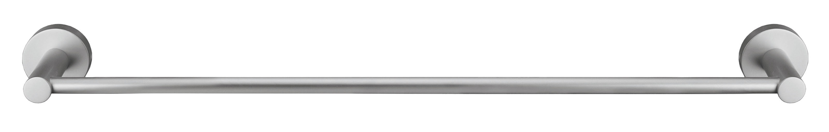 Die Handtuchstange APOLLO aus Aluminium ist frontal freigestellt vor weißem Hintergrund zu sehen.