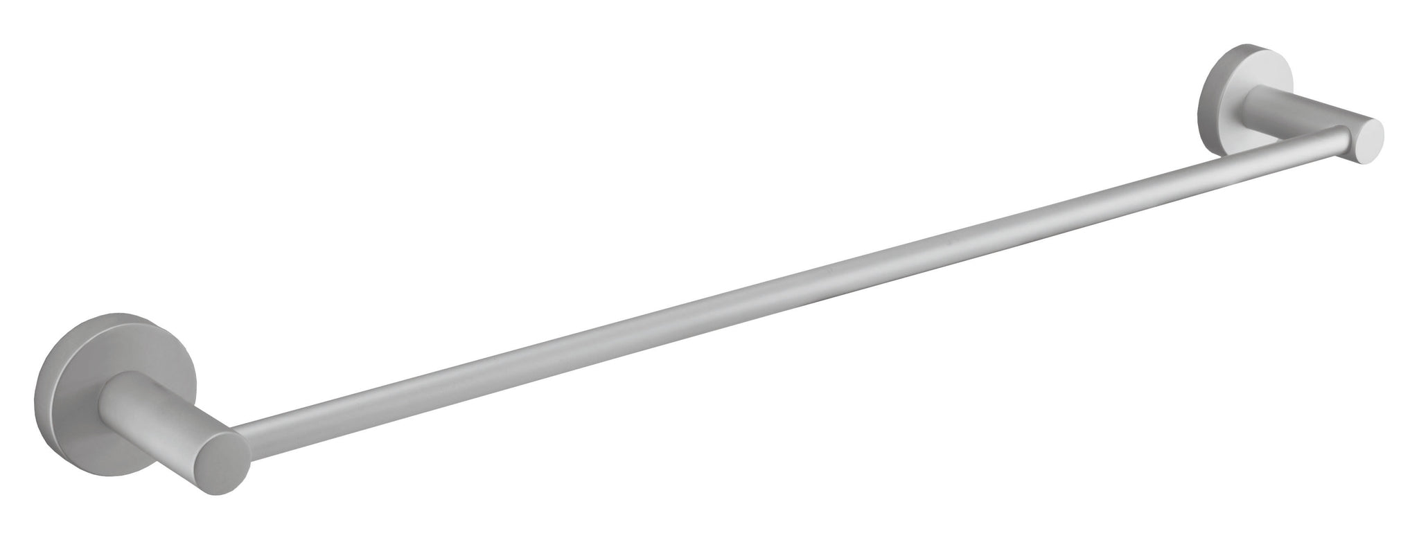 Handtuchstange APOLLO aus Aluminium ist frontal vor weißem Hintergrund zu sehen.