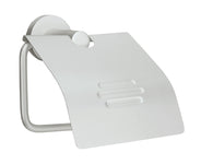Wandmontierter WC-Papierhalter aus mattem Metall mit Abdeckung vorne