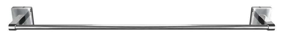 Verchromte Handtuchstange mit eckigen, massiven Wandhaltern aus Metall