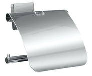Verchromter, eckiger WC-Papierhalter mit Abdeckung zur Wandmontage