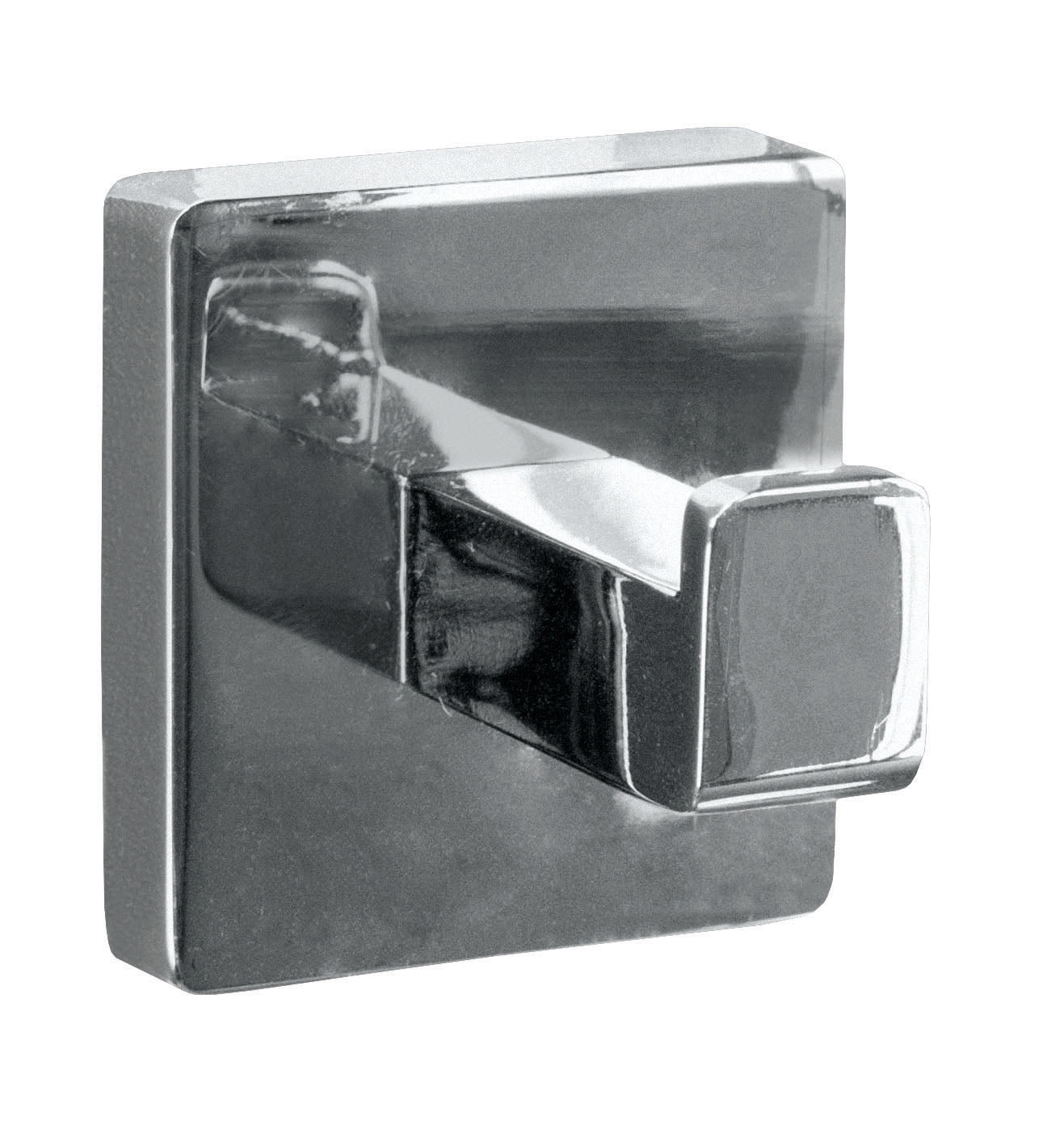 Handtuchhaken LUNO in Silberfarben ist als Nahaufnahme von vorne abgebildet.