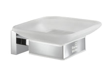 Wandseifenhalter aus mattiertem Glas mit eleganter verchromter Halterung