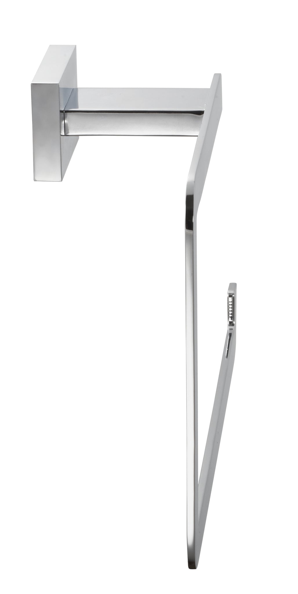 Verchromter, eckiger Handtuchhalter zur Wandmontage in modernem Design