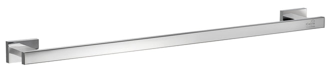 Chromfarbene eckige Handtuchstange mit quadratischen Wandhaltern