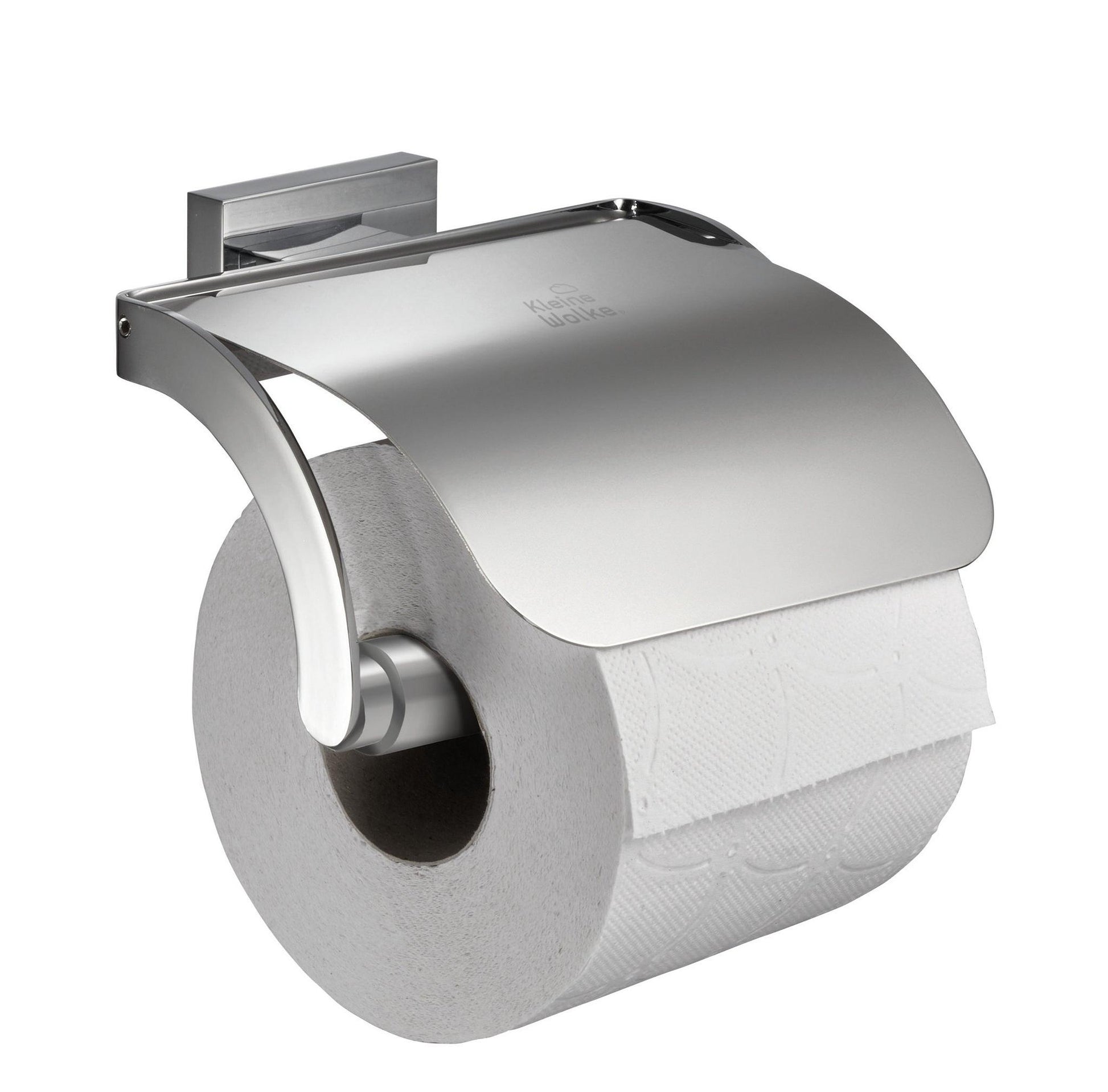 Toilettenpapierhalter aus Edelstahl mit Abdeckung und Rolle darunter
