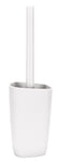 Weiße WC-Bürste mit passendem Halter in schlichter, moderner Form