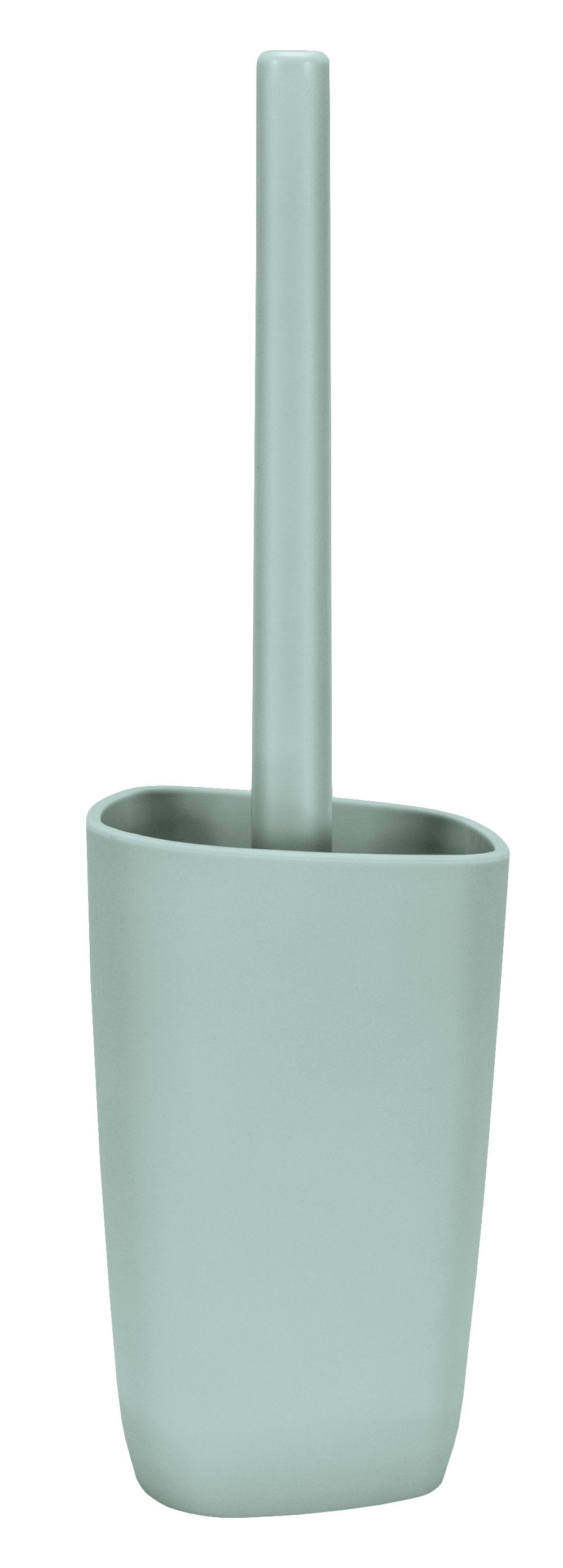 Mintgrüne WC-Bürste mit passendem Halter in matter Kunststoffoptik