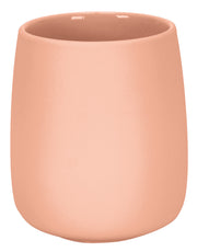 Zahnputzbecher ECLIPSE Papaya in mattem Apricotton vor weißem Hintergrund.