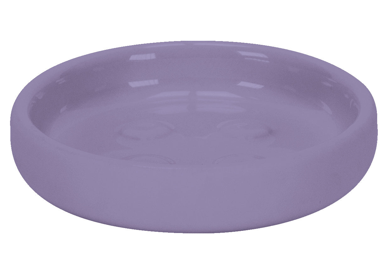 Seifenschale ECLIPSE Holunder in runder Form aus Keramik von vorne.