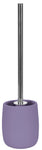 Lila WC-Bürste mit rundem Halter und langem Griff aus Edelstahl matt