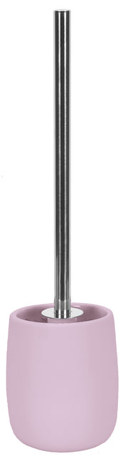 WC-Bürsten-Halter ECLIPSE Erika mit rosafarbener Halterung und silbernem Stiel frontal dargestellt.