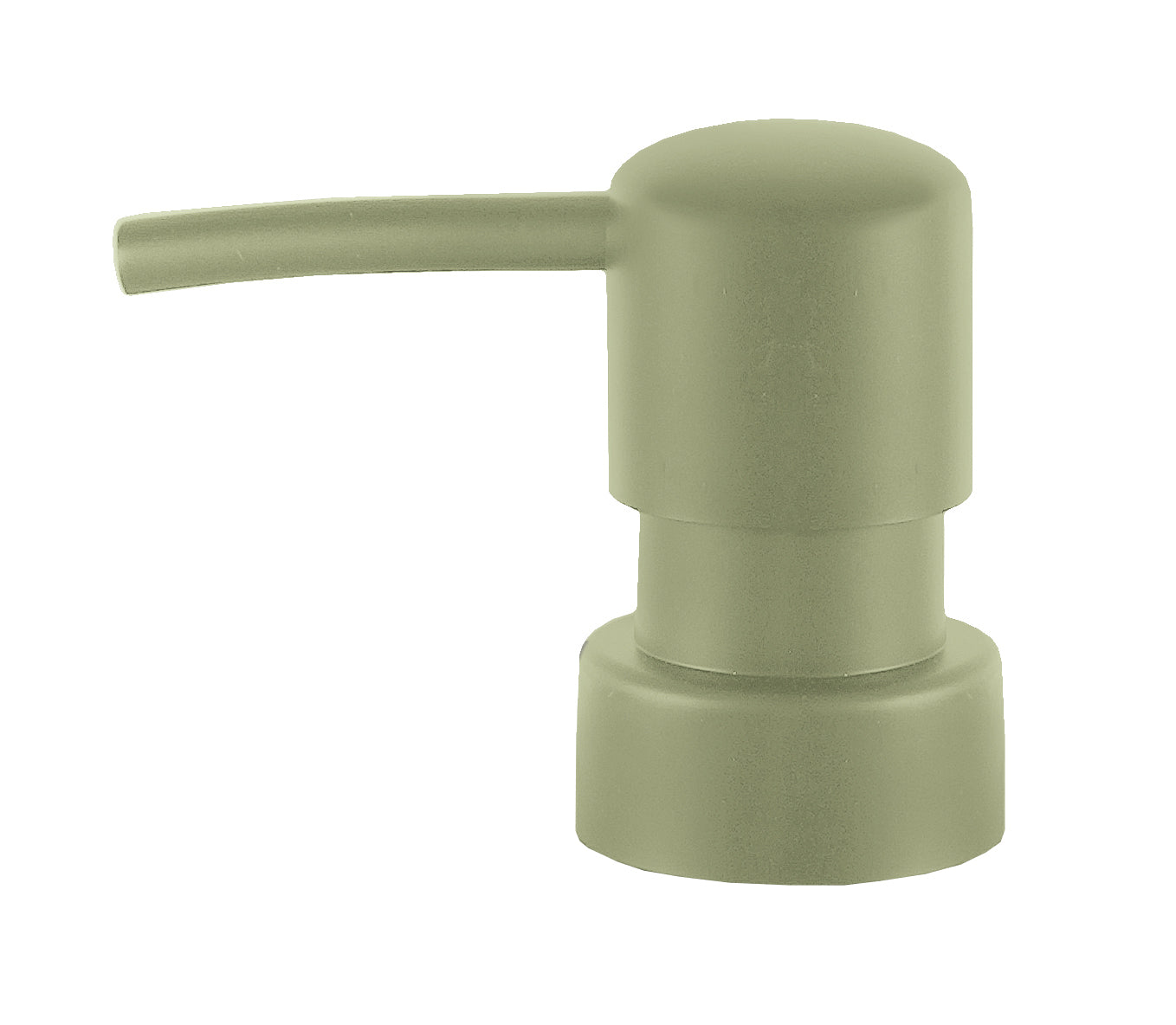 Grüner Seifenspender-Aufsatz aus Kunststoff mit gebogener Tülle