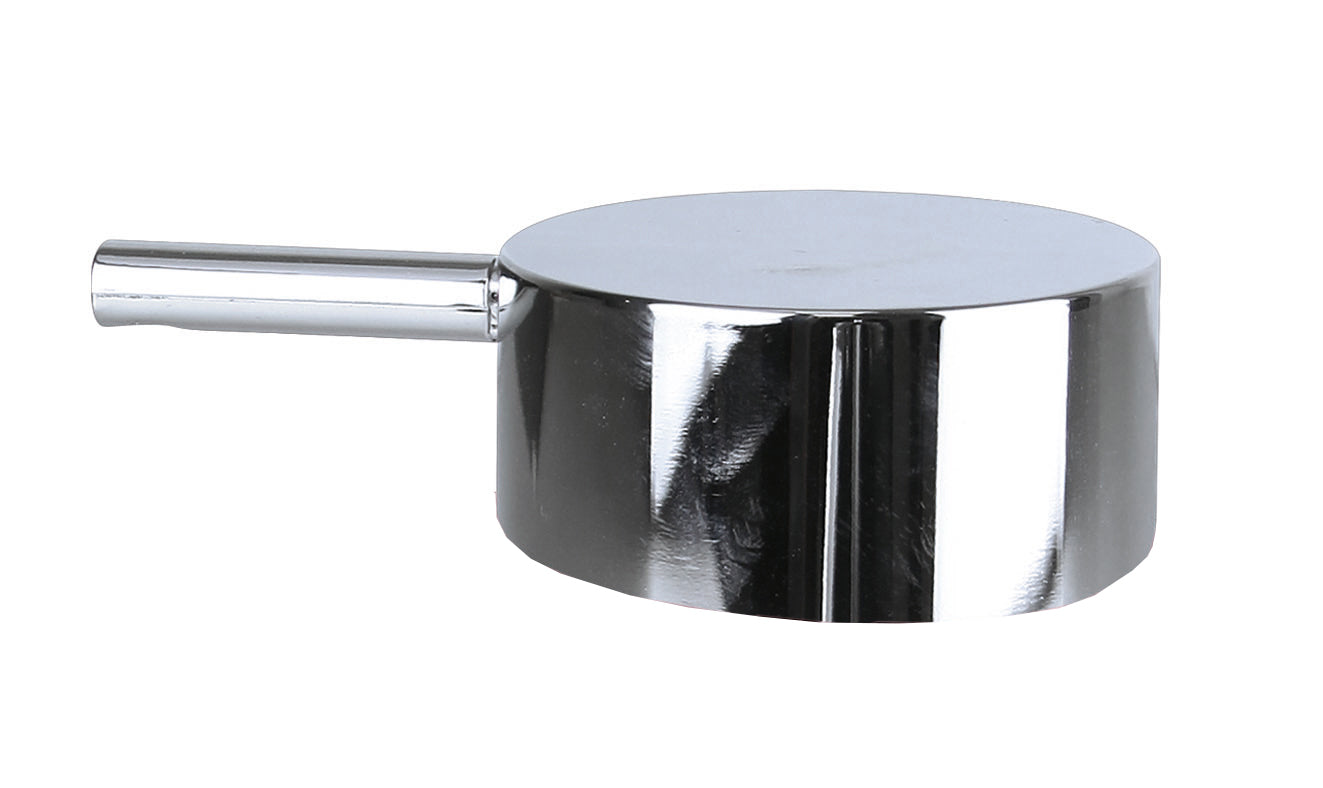 Rundes, verchromtes Bedienrad mit seitlichem Griff für Armatur im Bad