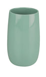 Mintgrüner, zylindrischer Zahnputzbecher aus Keramik ohne Dekor sichtbar