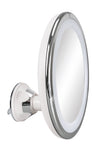 Runder Kosmetikspiegel mit LED-Beleuchtung und Saugnapfhalterung