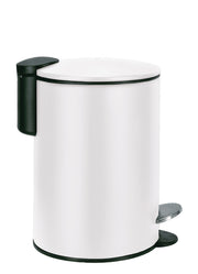 Kosmetikeimer SILENCE Weiß 3 Liter steht freistehend, seitlich ist die Tretfunktion sichtbar.