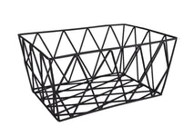 Rechteckiger schwarzer Drahtkorb mit modernem geometrischem Gitterdesign