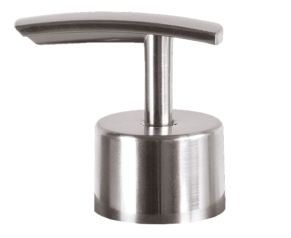Edelstahl-Seifenspenderpumpe mit zylindischem Fuß und gebogenem Hebel