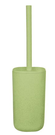 Grüne WC-Bürste mit passendem Behälter in schlichter, moderner Ausführung