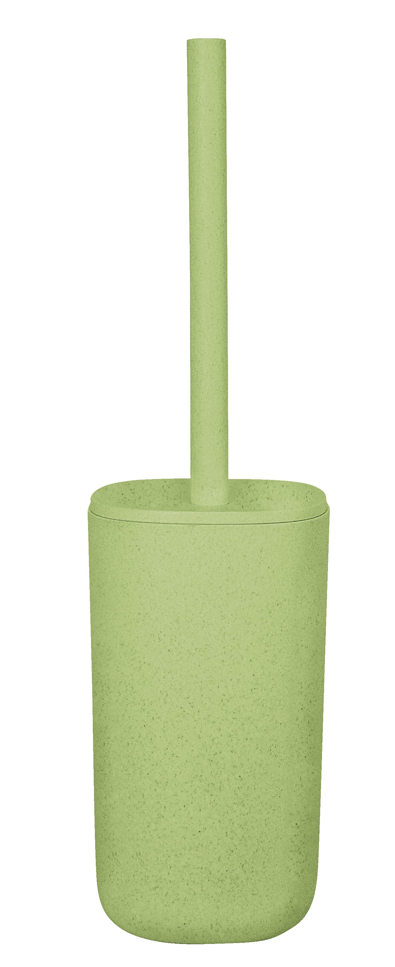 Grüne WC-Bürste mit passendem Behälter in schlichter, moderner Ausführung